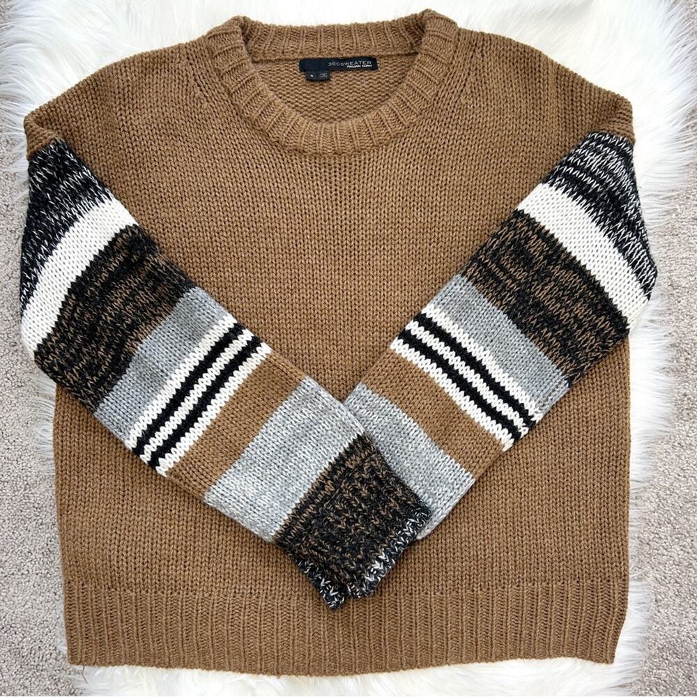 360 SWEATER Womens Size Small Merino Wool Alpaca Twee Chunky Earthy Cozy Winter
